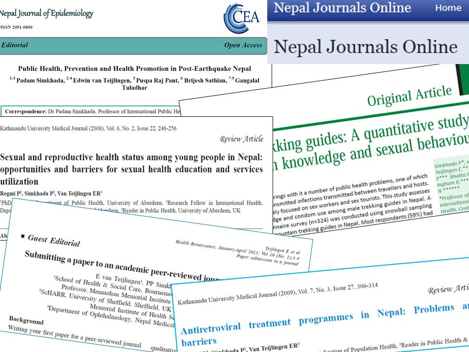A selection of the articles published by Edwin and Padam in Nepalese journals